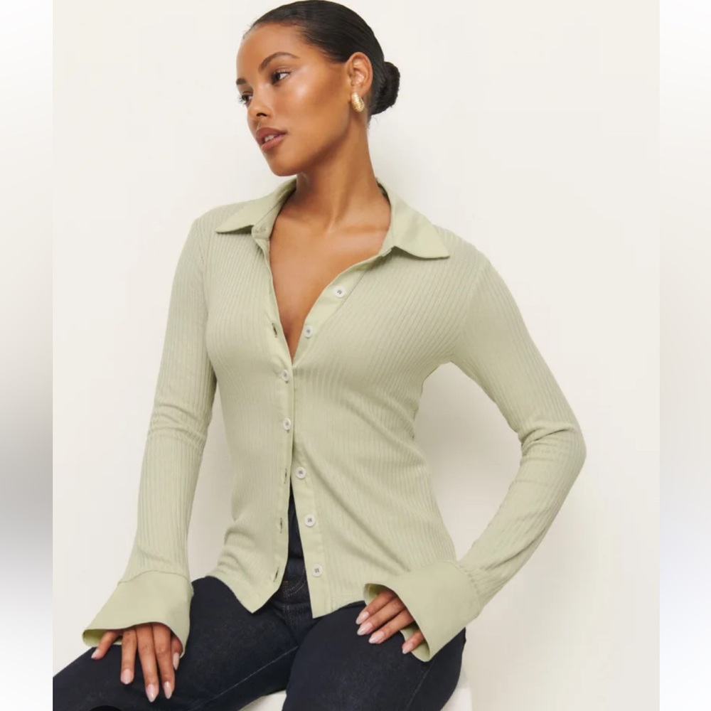 NWT Reformation Button Up Miles Knit Top